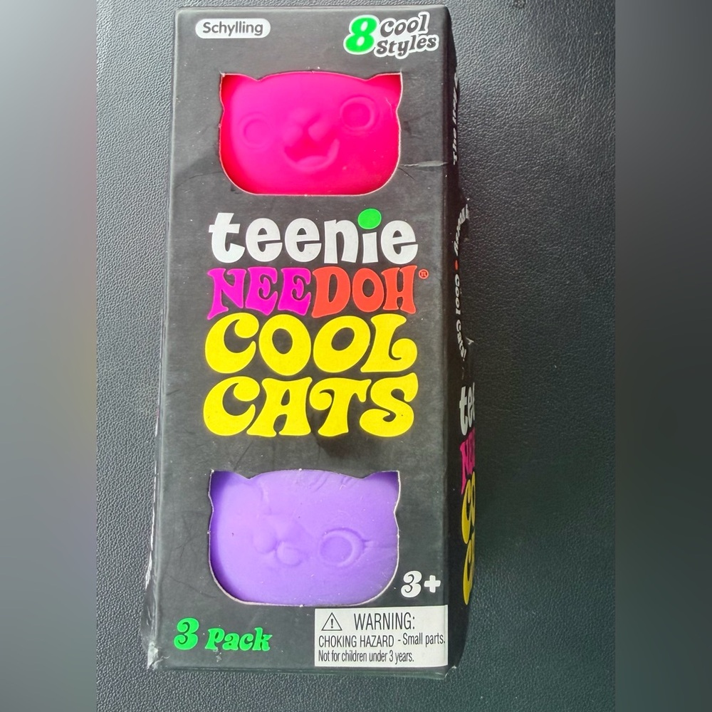 Needoh Teenie Cool Cats Nee doh 3-Pack - Purple & Pink